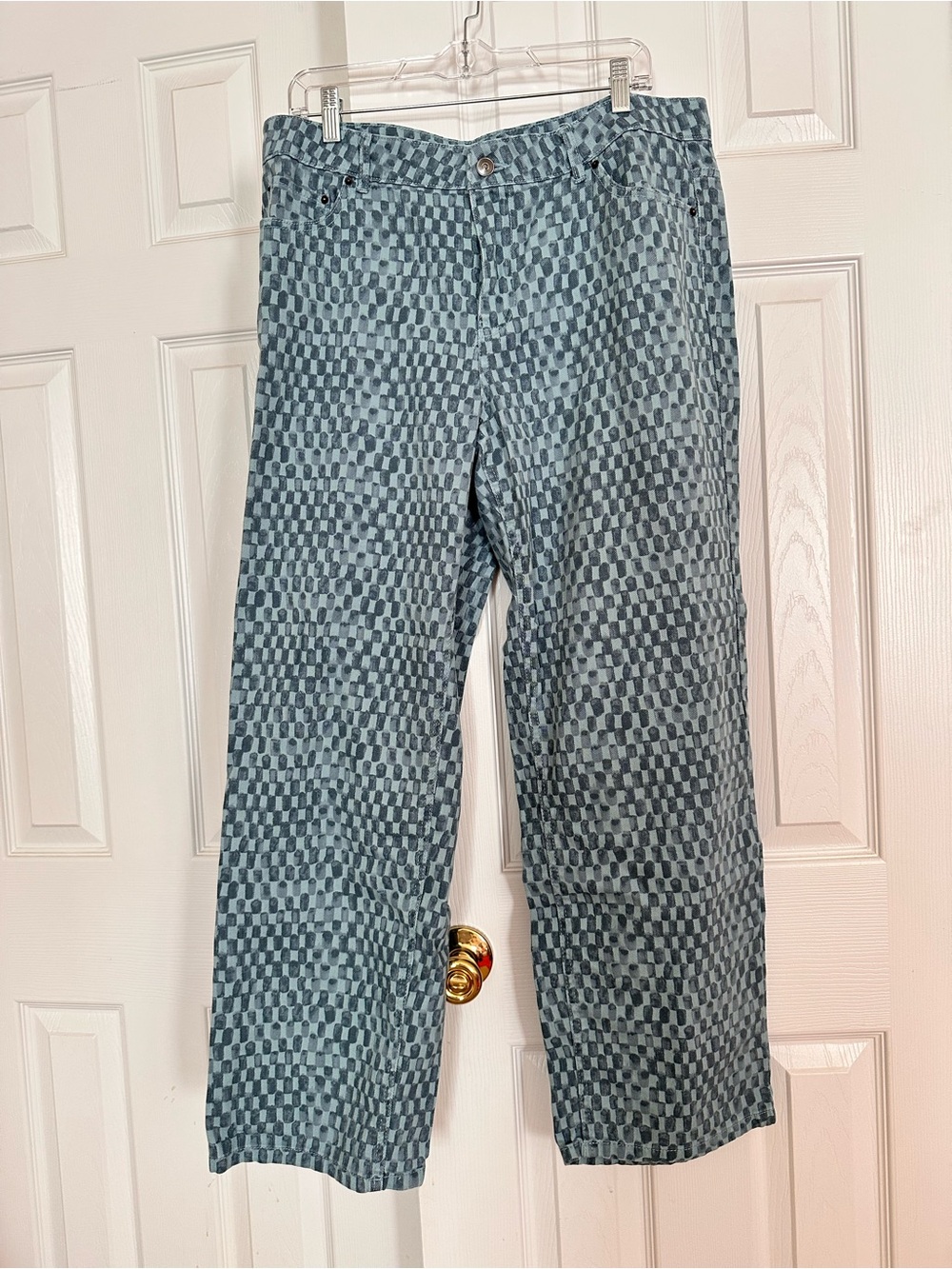 Future Collective Checkered wide leg jeans 14 GUC